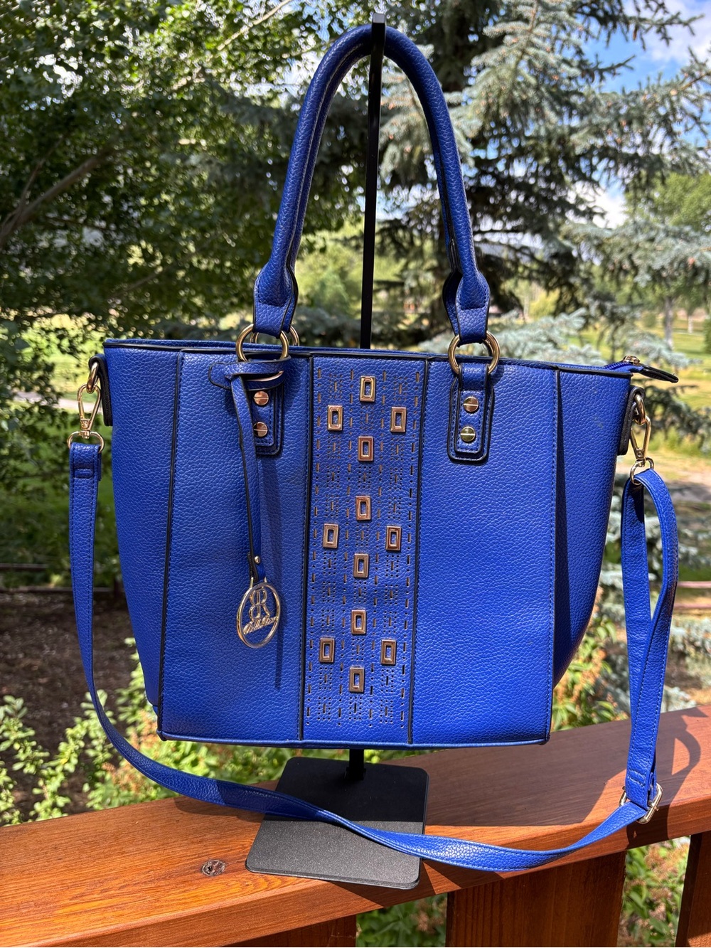 Bella Rose Royal Blue Women's Structured Tote Shoulder Bag